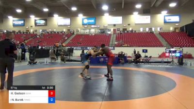 97 kg 3rd Place - Kyven Gadson, Sunkist Kids Wrestling Club vs Nathan Burak, TMWC