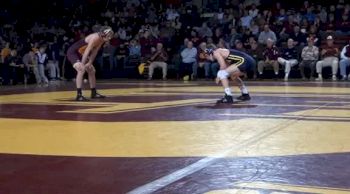 133 lbs match Scotti Sentes CMU vs. Zac Stevens UM