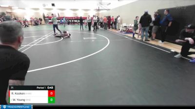 71 lbs Cons. Semi - Weston Young, Montesano Mad Dogs Wrestling vs Ryder Kooken, Anacortes Hawkeyes Wrestling Club
