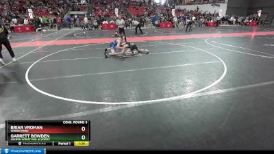 100 lbs Cons. Round 5 - Garrett Bowden, Askren Wrestling Academy vs Briar Vroman, Winneconne