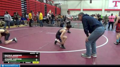 90 lbs Champ. Round 1 - Konner Hartzog, Auburn Takedown vs Raymus Andrews, BC Fitness Wrestling