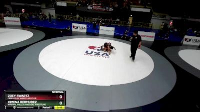 90 lbs Semifinal - Ximena Bermudez, Imperial Valley Panthers Wrestling vs Zoey Swartz, Ceres Pups Wrestling Club