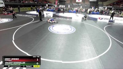 119 lbs Champ. Round 2 - Vincent Gosswiller, Granite Wrestling Club vs Jimmy Jimenez, California