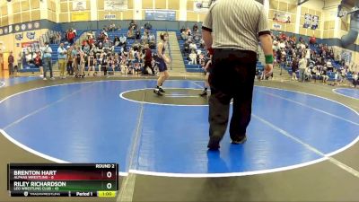 90 lbs Round 2 (8 Team) - Riley Richardson, Leo Wrestling Club vs Brenton Hart, Alphas Wrestling