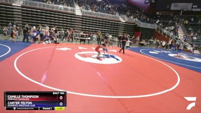 53 lbs Round 1 - Camille Thompson, Pinedale Pummelers vs Carter Felton, Glenrock Wrestling Club