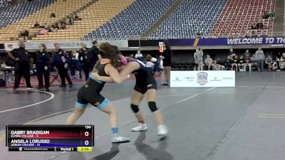 130 lbs Semis (4 Team) - Gabby Bradigan, Elmira College vs Angela LoRusso, Adrian College