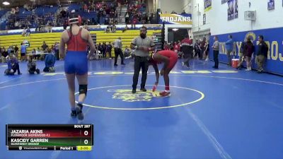 170 lbs Quarterfinal - Kascidy Garren, OLENTANGY ORANGE vs Jazaria Akins, Flossmoor (Homewood-F.)