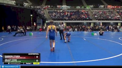 102 lbs Quarterfinal - Gannon O`Shea, Northeast Iowa Wrestling Club vs Grant Cook, Hastings Wrestling Club