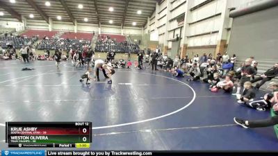 45 lbs Quarters & Wb (16 Team) - Krue Ashby, South Central Utah vs Weston Olivera, Team Champs