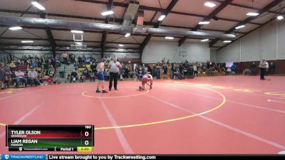 160 lbs Semifinal - Tyler Olson, Okanogan vs Liam Regan, Manson