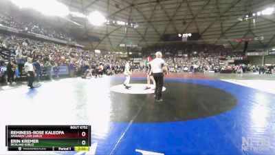 Girls 3A/4A 170 Semifinal - Erin Kremer, Richland (Girls) vs Reminess-Rose Kaleopa, Spanaway Lake (Girls)