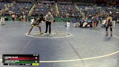 4A 120 lbs Champ. Round 1 - Cayden Glass, Davie vs Christian Neal, Corinth-Holders