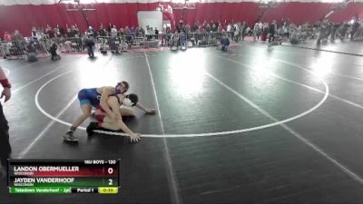 120 lbs Cons. Round 3 - Landon Obermueller, Wisconsin vs Jayden Vanderhoof, Wisconsin