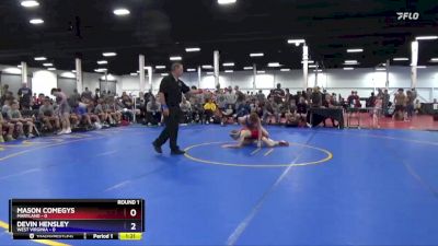 119 lbs Round 1 (8 Team) - Mason Comegys, Maryland vs Devin Hensley, West Virginia