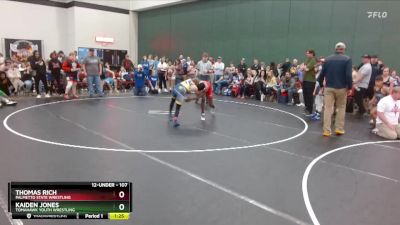 107 lbs Quarterfinal - Kaiden Jones, Tomahawk Youth Wrestling vs Thomas Rich, Palmetto State Wrestling