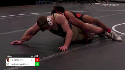 141 lbs C Of 8 #2 - Cleveland Belton, Oregon State vs Joshua Koderhandt, Navy