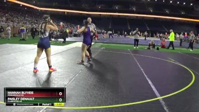 Girls - 130 lbs Quarterfinal - Hannah Blyveis, Fowlerville HS vs Paisley Denault, Clarkston HS