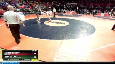 2A 215 lbs Cons. Semi - John Fallaw, Crystal Lake (Prairie Ridge) vs Ashton Zobrist, Highland