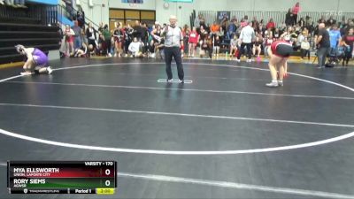 170 lbs Cons. Round 2 - Mya Ellsworth, Union, LaPorte City vs Rory Siems, AGWSR