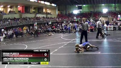 59 lbs Cons. Round 2 - Ryan Fleecs, Sutherland Youth Wrestling Club vs Archer Henderson, Junior Titans Wrestling Club