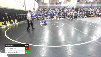 120 lbs Round Of 32 - Noah Jones, Ledyard vs Morgan Styranovski, Brookfield/Shepaug