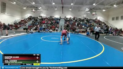 182 lbs Cons. Round 1 - Kail Hanser, Thunder Basin High School vs Hunter Lujan, Riverton