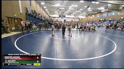 55 lbs Cons. Round 2 - Hunter Natani, Uintah Jr High Wrestling vs Ty Roundy, Davis Wrestling Club