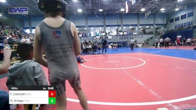 58 lbs Quarterfinal - Finn Caldwell, Beebe Badgers Wrestling Club vs Nikolas Ortega, Team Tulsa Wrestling Club