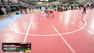 165 lbs Champ. Round 2 - Diego Carabano, Fishers Wrestling Club vs Evan G. Manzo, Etiwanda High School Wrestling