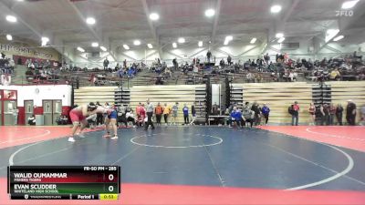 285 lbs Champ. Round 2 - Walid Oumammar, Fishers Tigers vs Evan Scudder, Whiteland High School