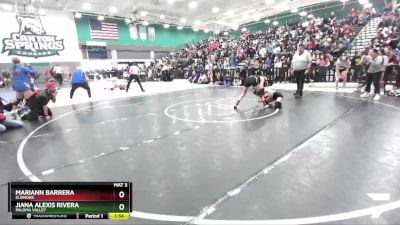 116 lbs Semifinal - Mariann Barrera, Elsinore vs Jiana Alexis Rivera, Paloma Valley