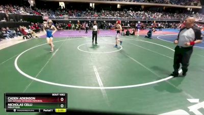 5A 150 lbs Champ. Round 1 - Caden Adkinson, San Antonio Veterans Memorial vs Nicholas Celli, Midlothian