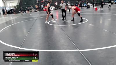 184 lbs Finals (2 Team) - Henry Martin, Ouachita Baptist vs Cole Gray, Western Colorado