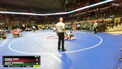 106 Class 3 lbs Cons. Round 2 - Zayden Teson, Warrenton vs Brody Apenbrinck, North Point