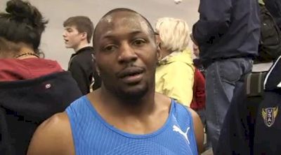 Ruben Williams after winning the 60 meters at the 2011 UW Invitational