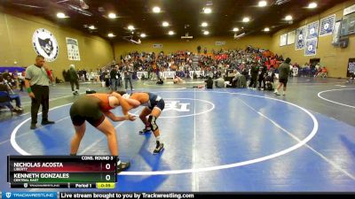 132 lbs Cons. Round 3 - Kenneth Gonzales, Central East vs Nicholas Acosta, Liberty