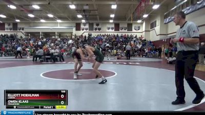 106 lbs Cons. Round 3 - Owen Klaas, Fennimore vs Elliott Moehlman, Lisbon