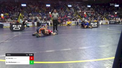 55 lbs Quarterfinal - Owen Brink, Punxsutawney vs Beau McKeown, Wilkes Barre