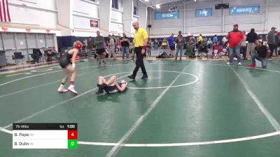 75-M lbs Quarterfinal - Bentley Pope, OH vs Bryce Dulin, VA