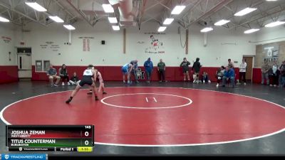 145 lbs Round 2 - Joshua Zeman, West Liberty vs Titus Counterman, Burlington