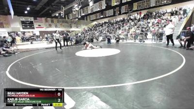 106 lbs Round 2 - Kaelib Garcia, Temecula Valley Wrestling Club vs Beau Hayden, Fallbrook Wrestling Club