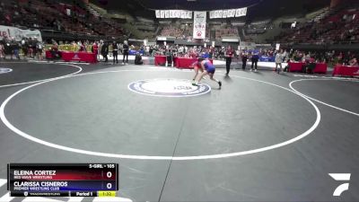 105 lbs Quarterfinal - Eleina Cortez, Red Wave Wrestling vs Clarissa Cisneros, Premier Wrestling Club