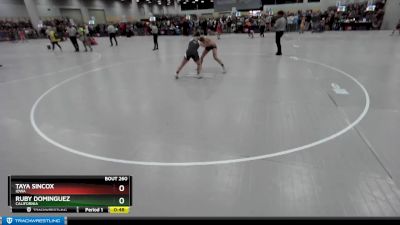 130 lbs Cons. Round 3 - Ruby Dominguez, California vs Taya Sincox, Iowa