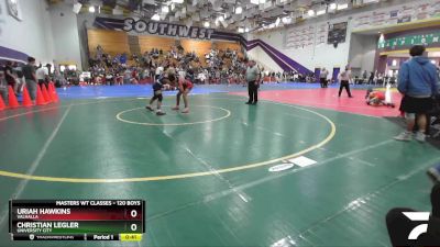 120 Boys Cons. Round 4 - Uriah Hawkins, Valhalla vs Christian Legler, University City