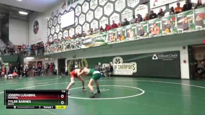 113 lbs Quarterfinal - Joseph Lugabihl, Wauseon vs Tyler Barnes, Delta