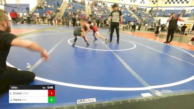 58 lbs Rr Rnd 2 - Lincoln Evans, Hilldale Youth Wrestling Club vs Jayce Parks, Keystone Wrestling Club