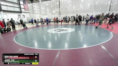 109 lbs Quarterfinal - Sion Williams, Heavy Hitting Hammers Wrestling Club vs Avery Cox, Shenandoah Valley WC