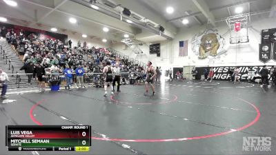 190 lbs Champ. Round 1 - Mitchell Semaan, Servite vs Luis Vega, Antelope Valley