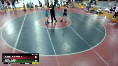 110 lbs Round 2 - Owen Kuehl, Blaine Wrestling vs Albino Almanza Iii, Minnesota