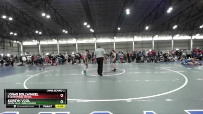 147 lbs Cons. Round 2 - Jonas Bollwinkel, O`Leary Middle School vs Korbyn Vogl, South Hills Middle School